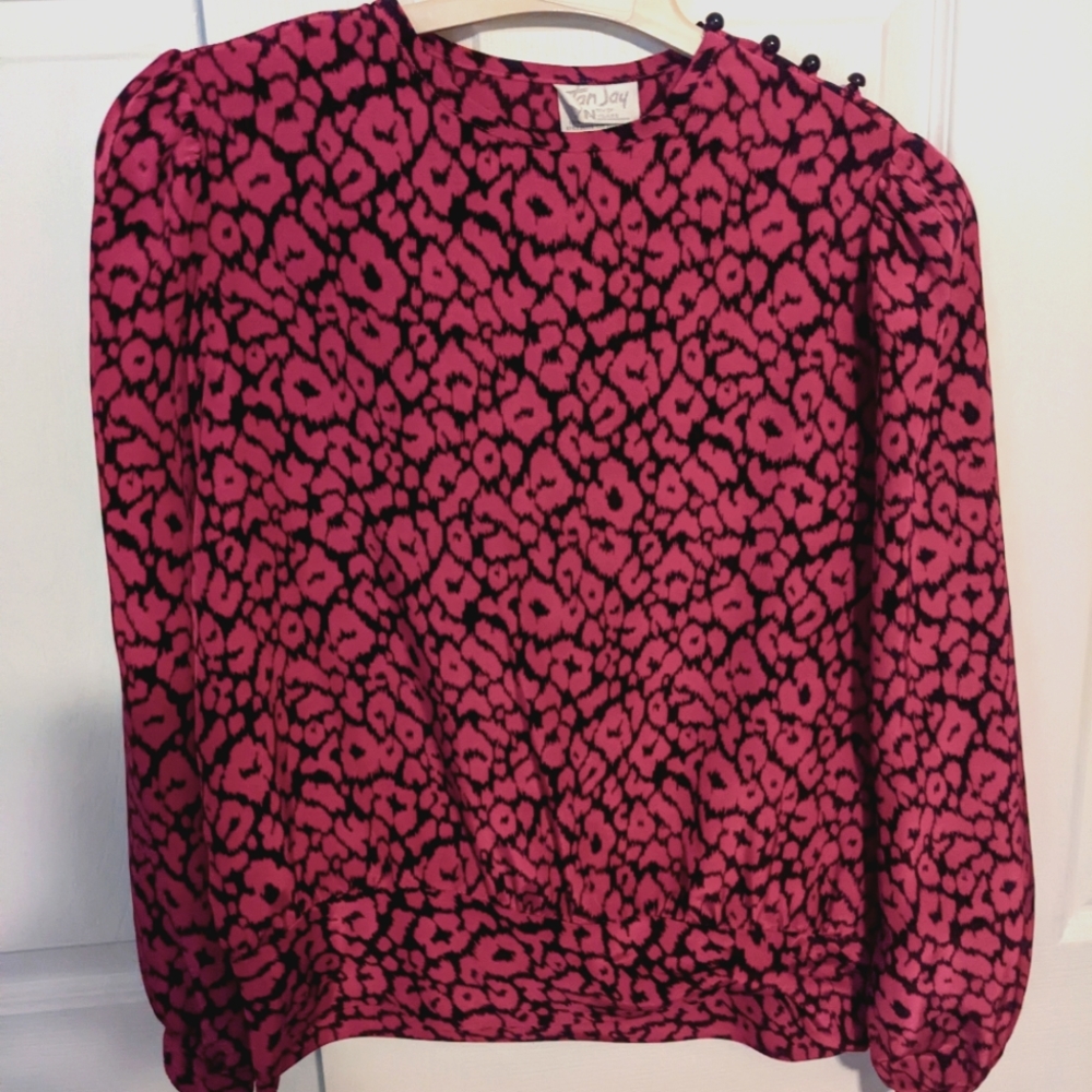 Vintage Leopard Print Blouse